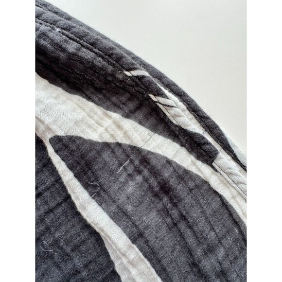 ANTHROPOLOGIE White Black Sheer Printed Cotton Gauze Wide Leg Jumpsuit, Size L - Picture 7 of 16